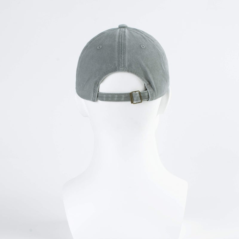 LANGZHEN Unisex Plain Washed Cotton and Denim Baseball Cap Adjustable Dad Hat(Light Grey) - Image 5